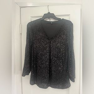 Dazzling Black Sequins Woman’s Blouse - make offer